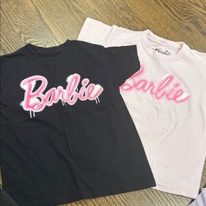 Barbie Logo T-Shirts in Black and Light Pink
